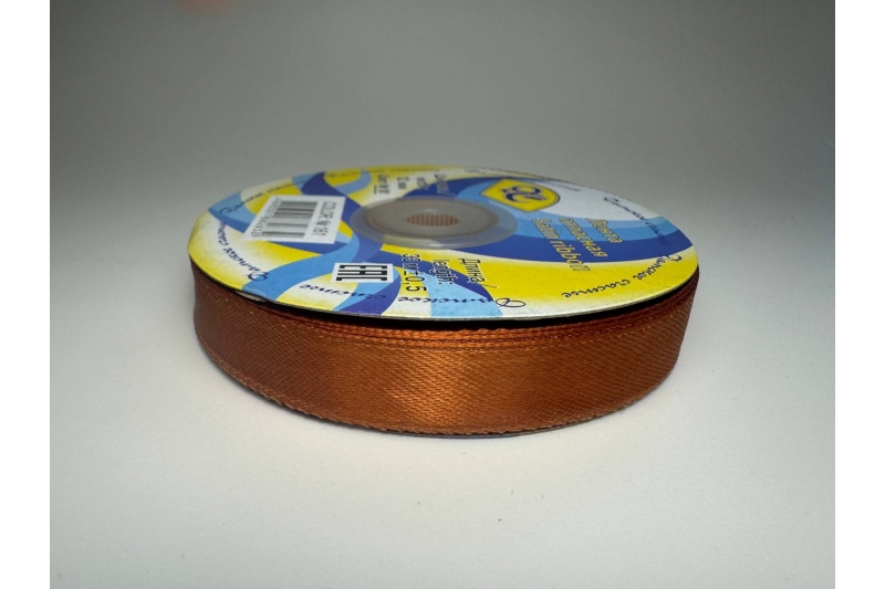 Лента атласная, 12 мм × 33 ± 1 м, цвет кирпичный №108